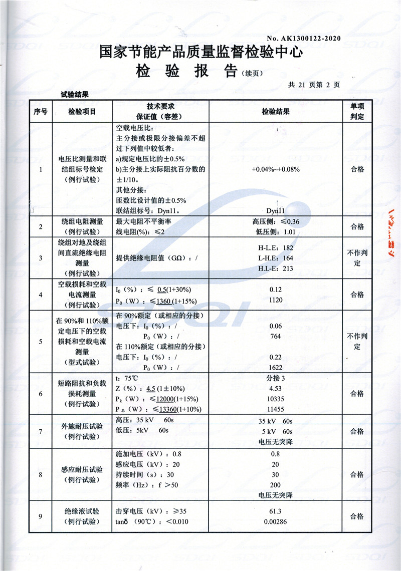 高低压试验报告-S11-1250香格里拉香格里拉香格里拉油浸式变压器-2.jpg